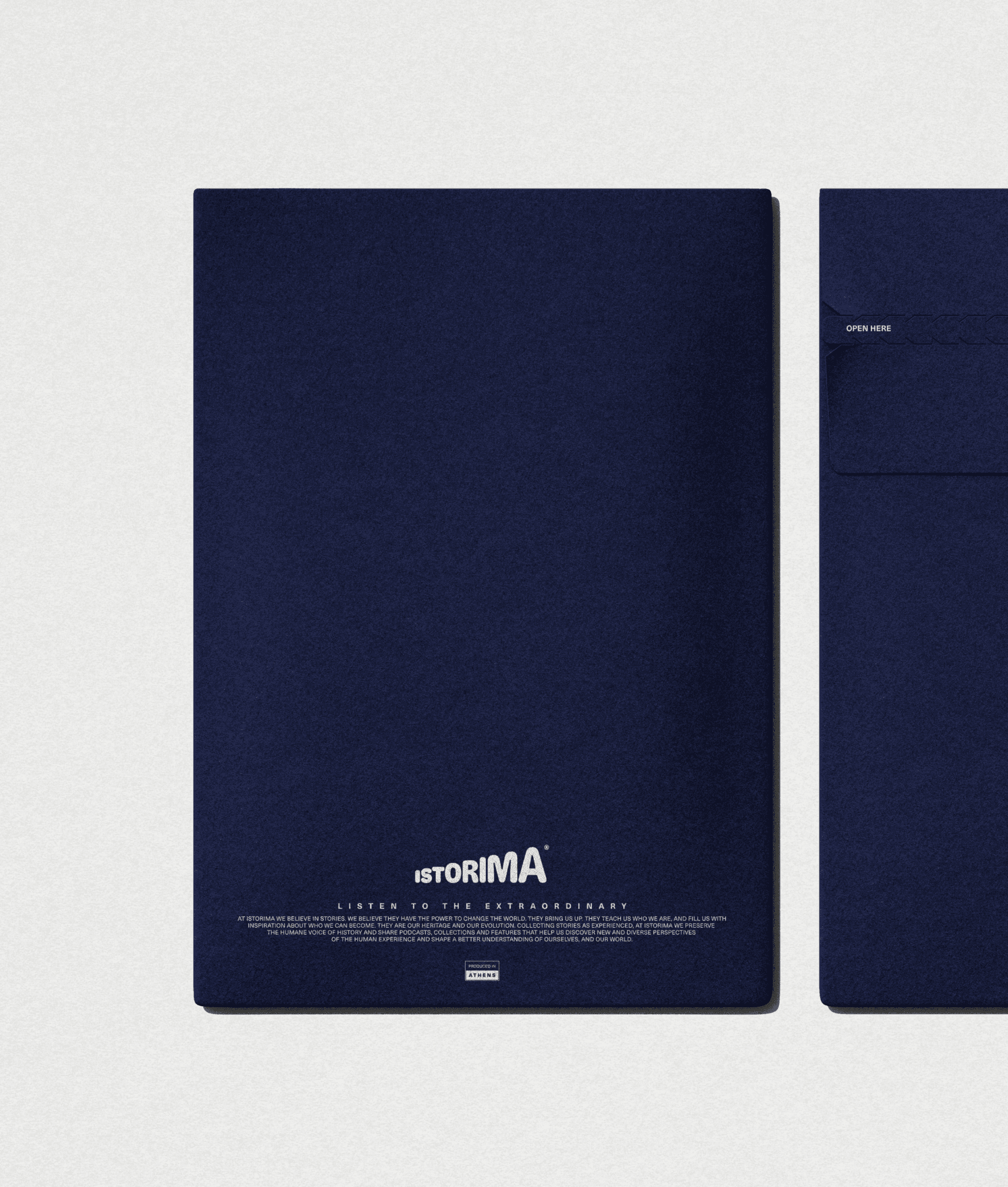 Envelope design for Istorima organization’s identity