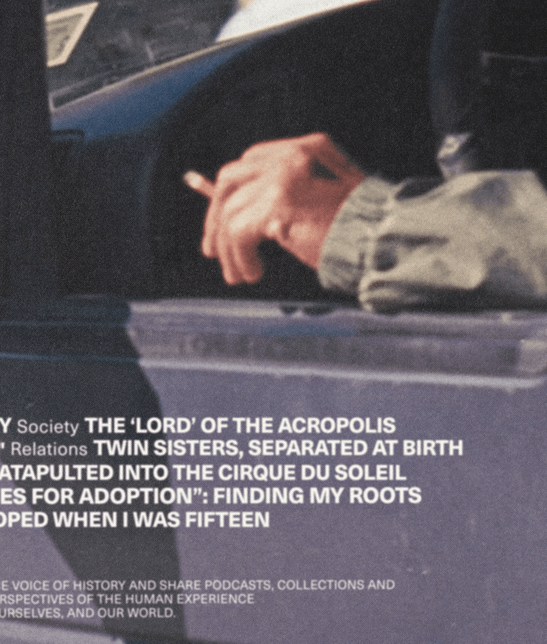 Detail from Podcast Collection Poster Design on photo background